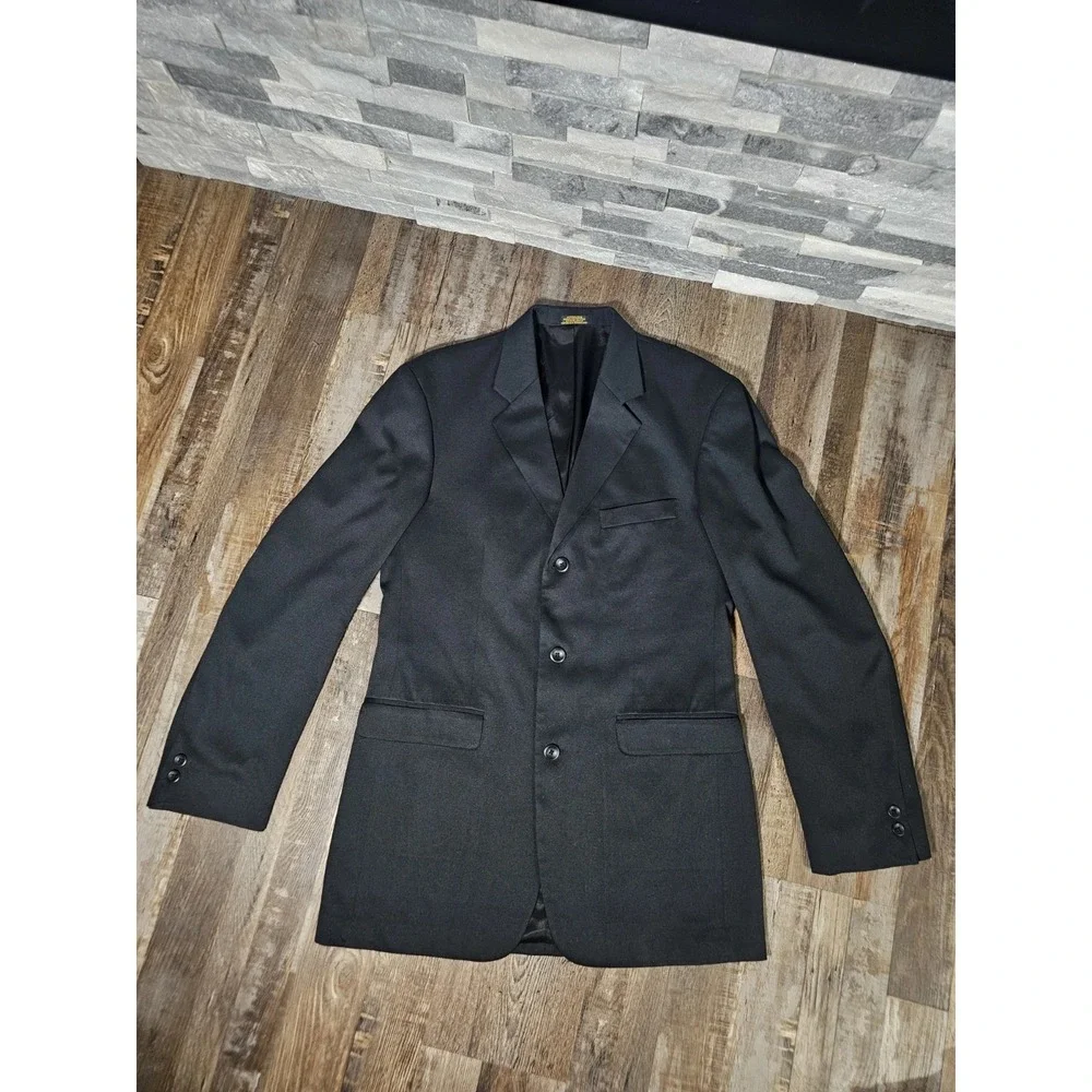 J Ferrar Suit Jacket Mens 38L (Long) Black 3 Button Classic Blazer Sports Coat